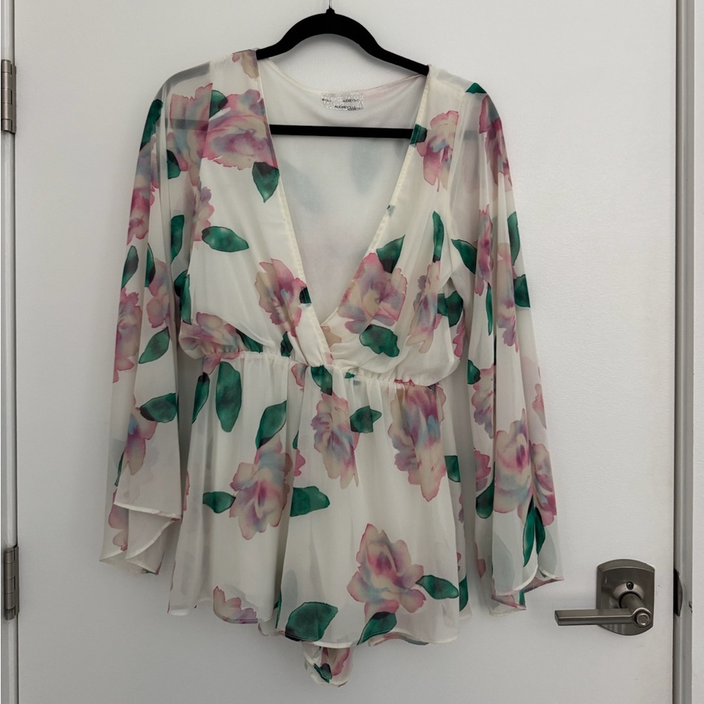 Audrey 3+1 Floral V-Neck Chiffon Romper